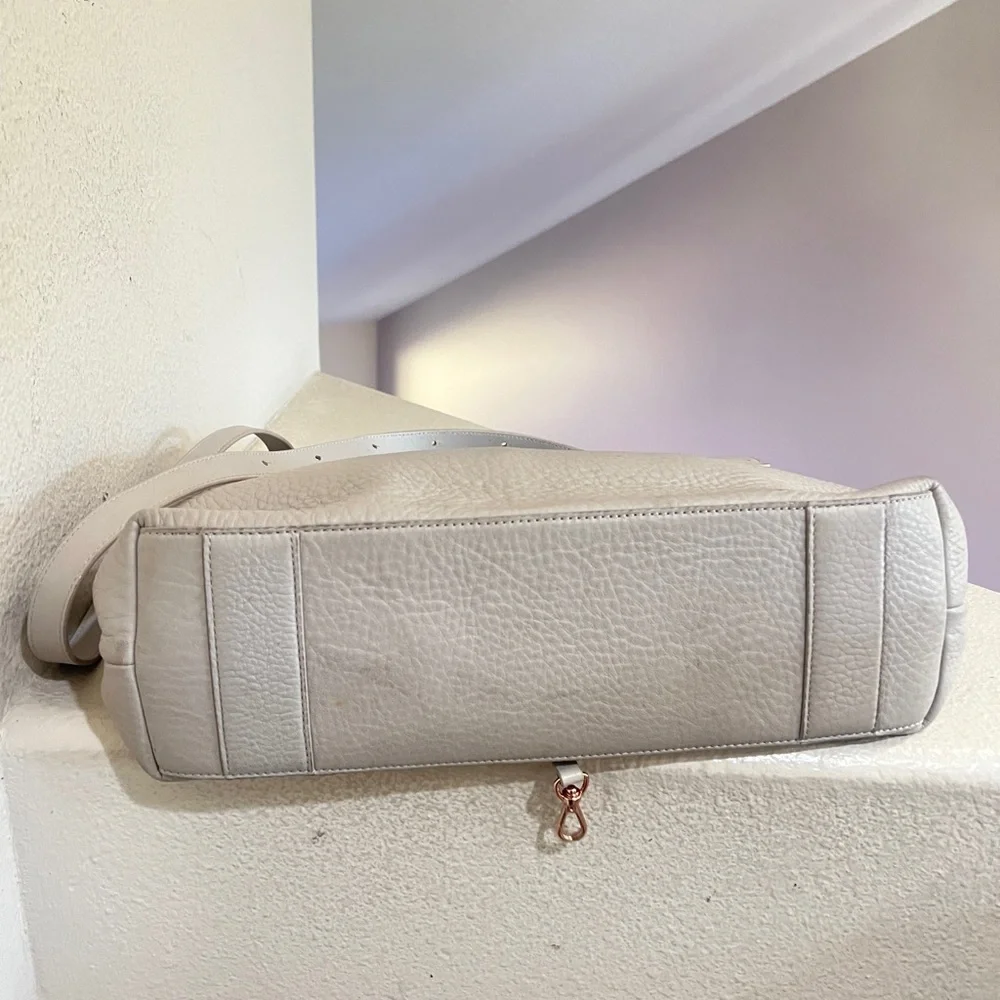 Dagne‎ Dover Simone Leather Satchel Gray Bone